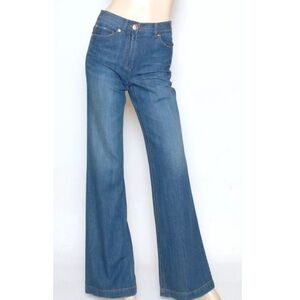 Theory Yalina D Bruges Cotton Wide-Leg Jeans Denim Pants Trouser Size 2